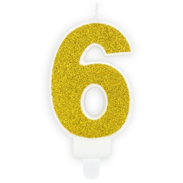 Number Candle - 6 – Gold